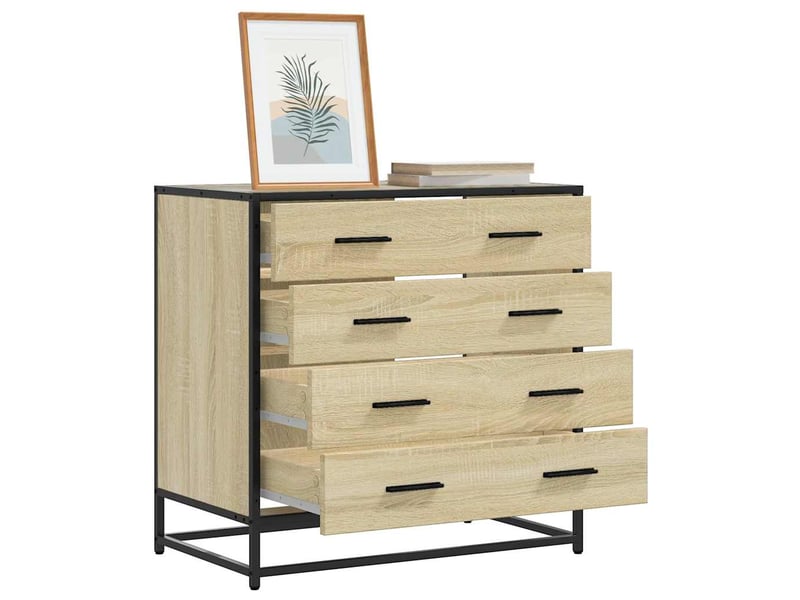  Commode chambre adulte, armoire à tiroirs chêne sonoma 70x41x70cm bois d'ingénierie shl867  - Conforama B