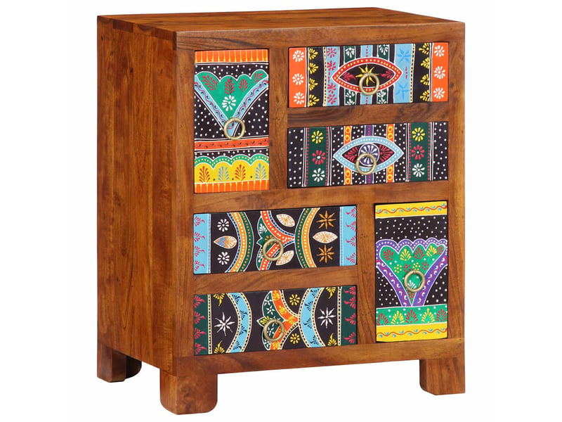 Vidaxl buffet multicolore 50x35x60 cm bois massif d'acacia  - Conforama D