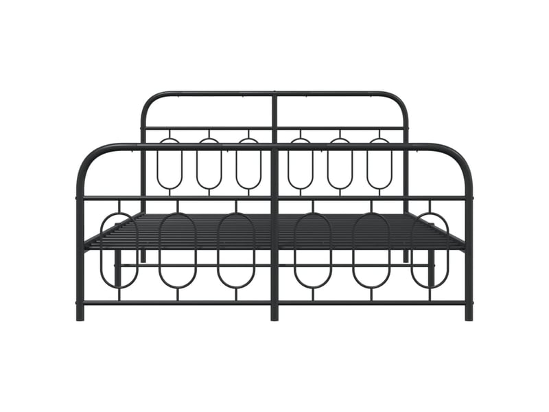  Lit double- lit adulte -  cadre de lit métal sans matelas avec pied de lit noir 140x190cm  - Conforama C