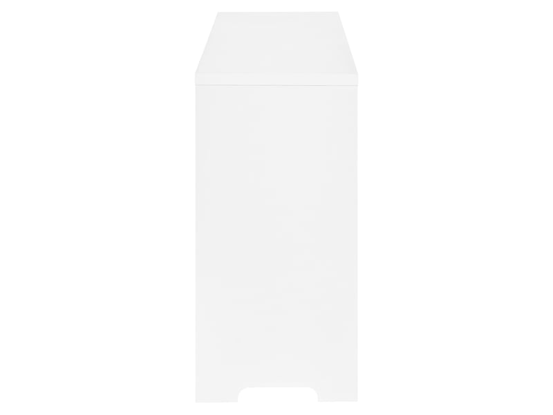  Buffet blanc 140x40x83 cm, meuble de rangement moderne avec 4 portes et 3 tiroirs, idéal pour décoration et petits électroménagers en entrée ou cuisine  - Conforama W