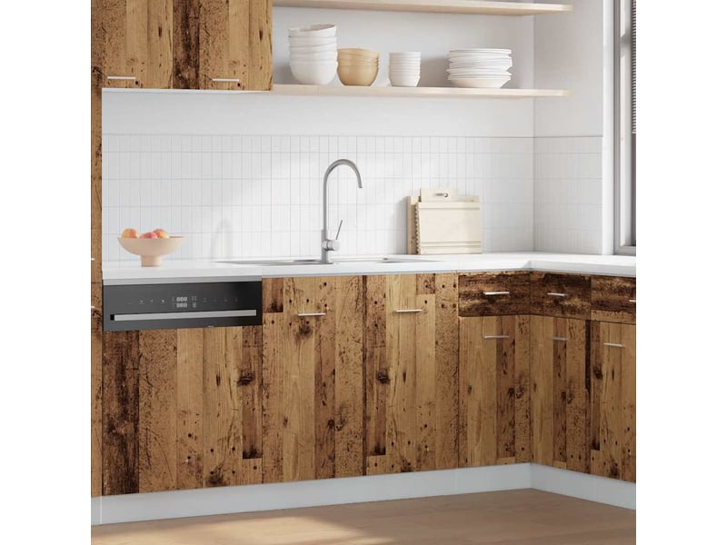  Meuble sous-évier le plan de travail non inclus bois ancien 80x46x81,5cm bois d'ingénierie  - Conforama B