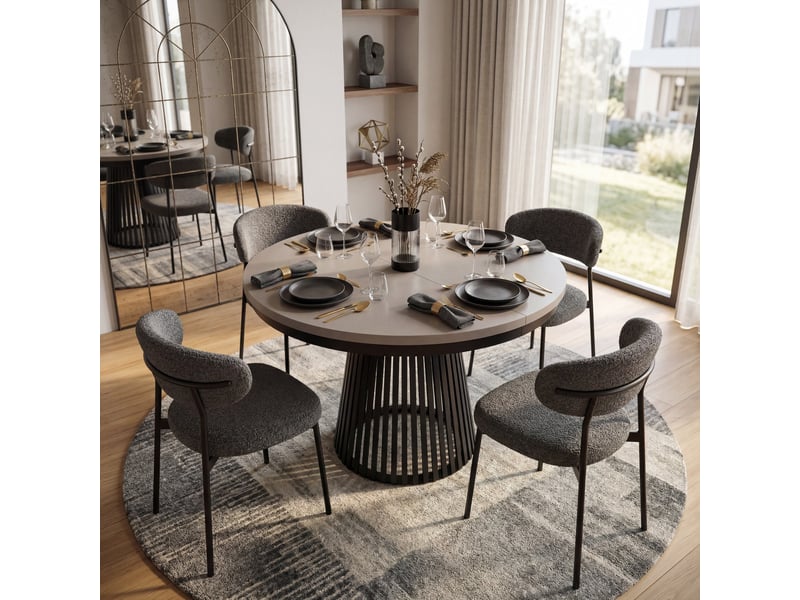  Selsey garda - table à manger ronde extensible - 100 cm - cachemirenoir Garda - Conforama B