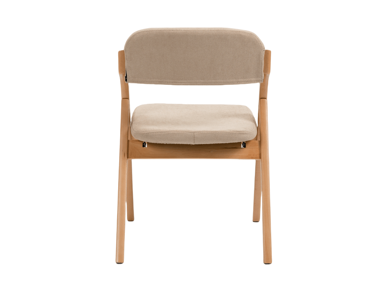  Lot de 2 chaises pliantes 60x52,5x79 cm, empilables, assise rembourrée, housse amovible, chaise d'appoint, bois, kaki  - Conforama A