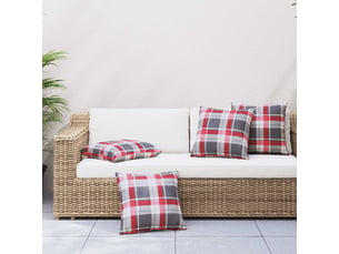 Lot de 4 coussins de canapé, coussins décoratifs motif à carreaux rouges 40 x 40 cm en tissu cf59223