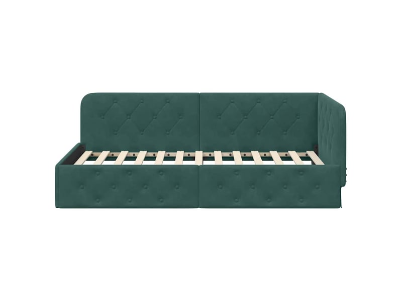 Lit simple- lit adulte - cadre de lit d'angle vert foncé 100 x 200 cm velours - Conforama D