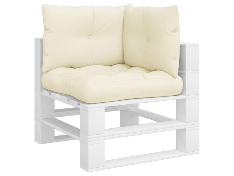  Lot de 3 coussins de palette, coussins de canapé crème tissu cf59671  - Conforama C
