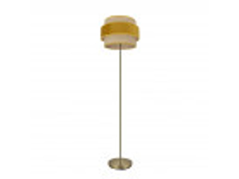  Fabrilamp reyes lampadaire textile naturel et jaune, 1 x e27, h 160 cm, ø 40 cm 177441050 - Conforama B