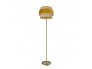 Fabrilamp reyes lampadaire textile naturel et jaune, 1 x e27, h 160 cm, ø 40 cm