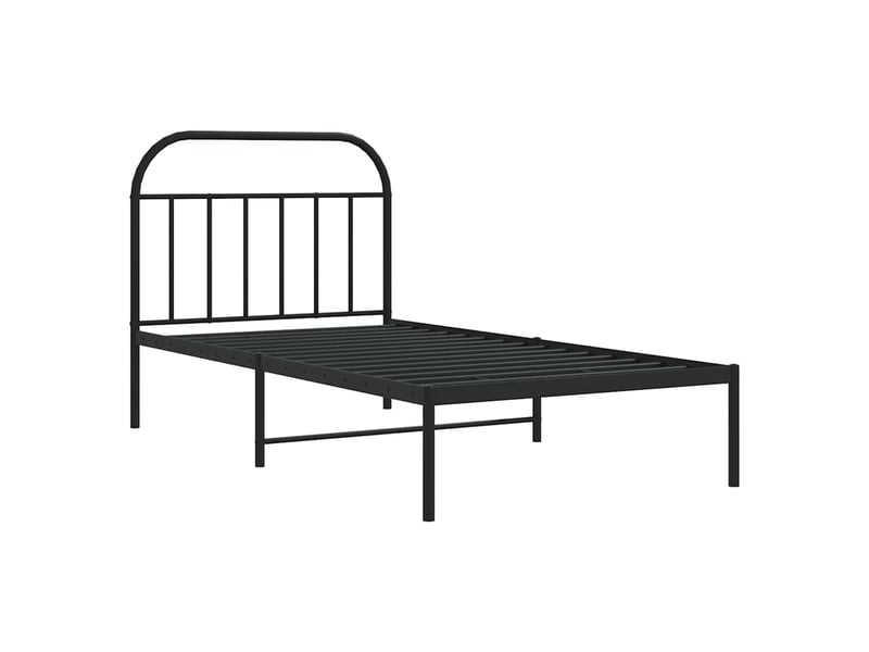  Lit simple- lit adulte -  cadre de lit métal sans matelas avec tête de lit noir 100x200cm  - Conforama B