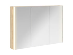 Armoire miroir salle de bain, meuble de rangement chêne sonoma shl8810