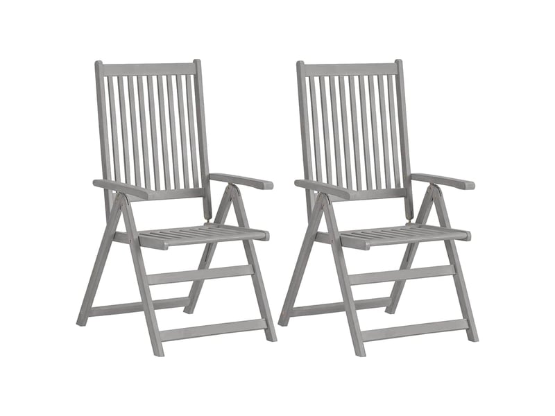  Lot de 2 chaises inclinables de jardin, chaises d'extérieur et coussins bois acacia cf31176  - Conforama A