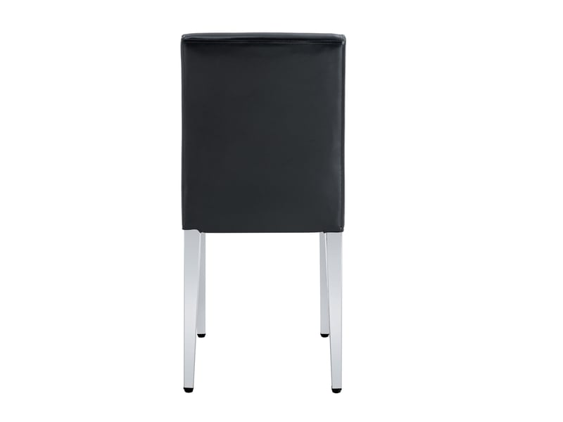  Lot de 6 chaises de salle à manger 41x47x90 cm minimalistes métal polyuréthane (pu) noir et argenté  - Conforama D