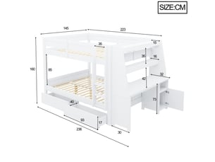 Lit simple 140x200 cm coloris blanc