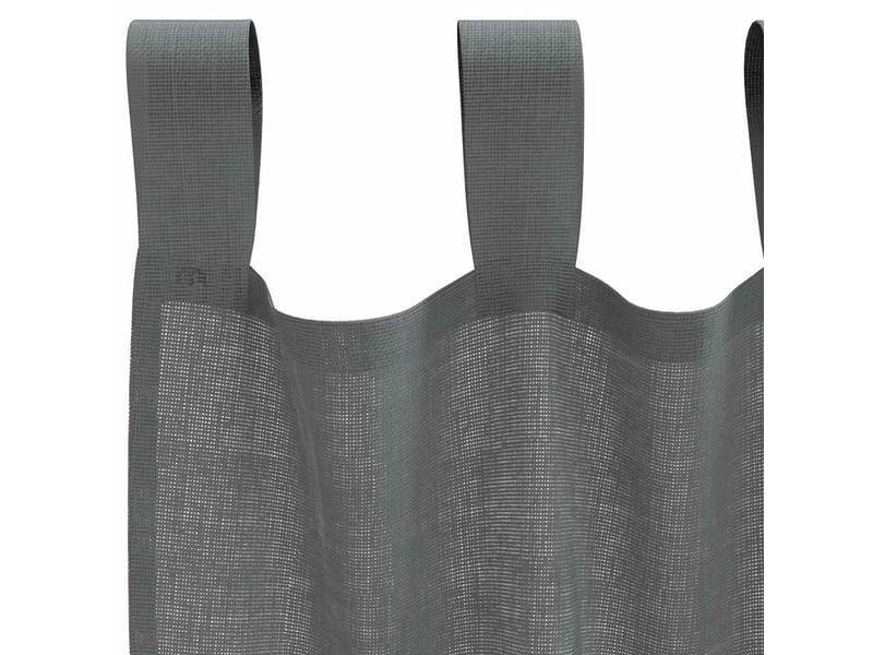  Lot de 2 rideaux en voile, voilages avec boucles gris foncé 140x260 cm cf44303  - Conforama E