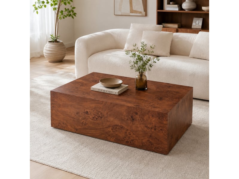  Table basse minimaliste polyvalente - lpospi - plateau lisse pour salon, mdf effet bois noyer  - Conforama C