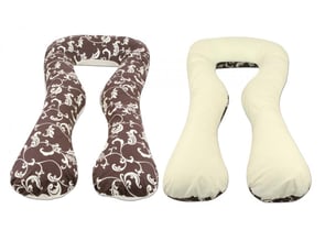 Coussin à usages multiples dessin floral sombre – crème