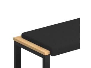 Coussin de banc, coussin d'assise, coussin de canapé tissu sherpa noir profondeur 35 cm cf53836