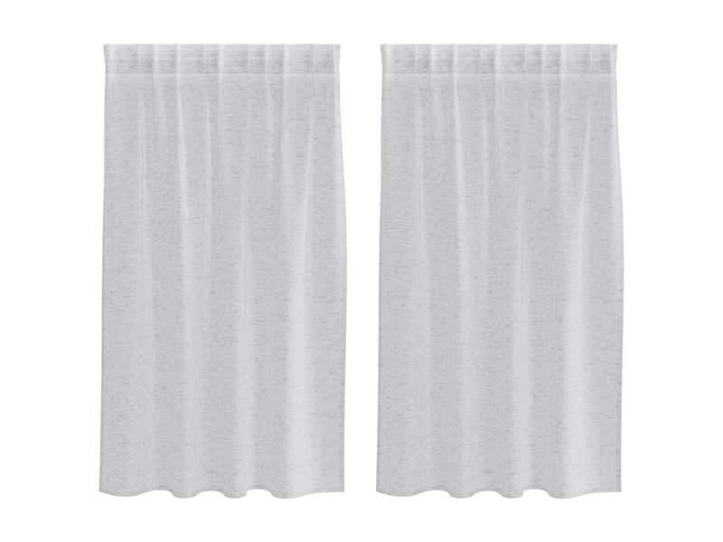  Lot de 2 rideaux en voile, voilage gris clair 140 x 140 cm polyester cf43906  - Conforama A