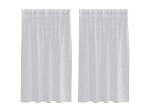 Lot de 2 rideaux en voile, voilage gris clair 140 x 140 cm polyester cf43906