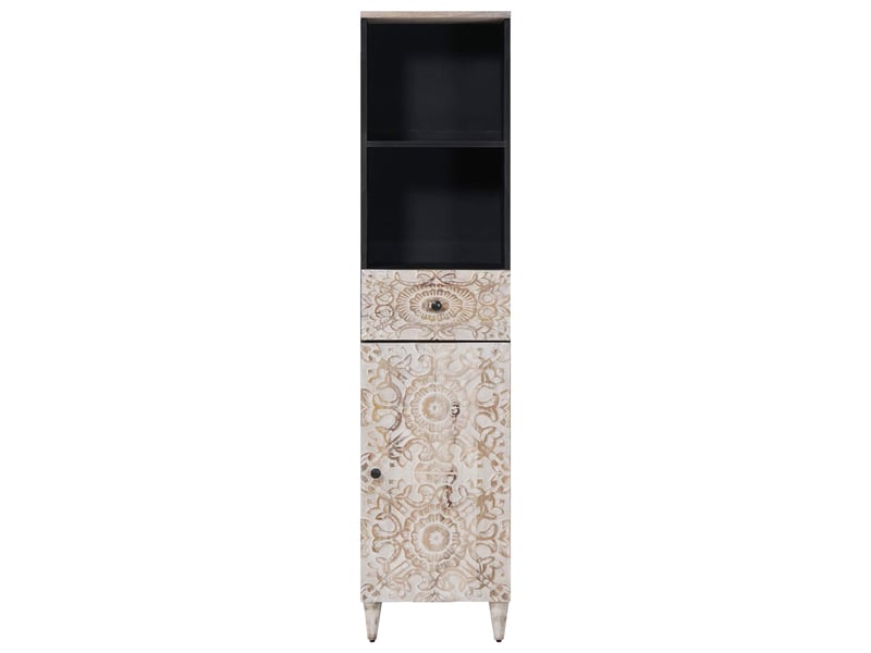  Armoire de salle de bain, cabinet de salle de bain avec tiroir blanc 38 x 33,5 x 160 cm cf65036  - Conforama C