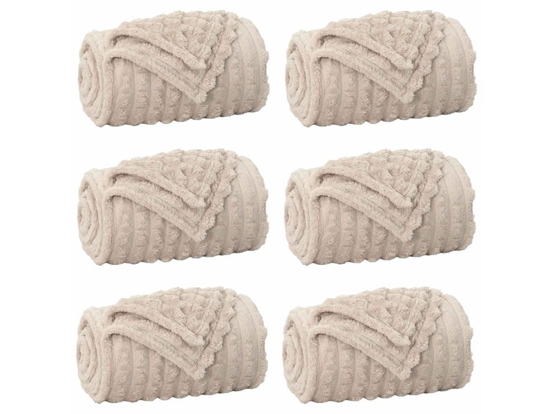 Couverture jetée de canapé 6 pcs beige 240x220 cm 8.76 kg polaire - Conforama A