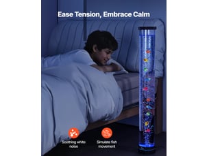 Vevor lampe à bulles 10 poissons flottants 1 m 16 effets de couleur télécommande