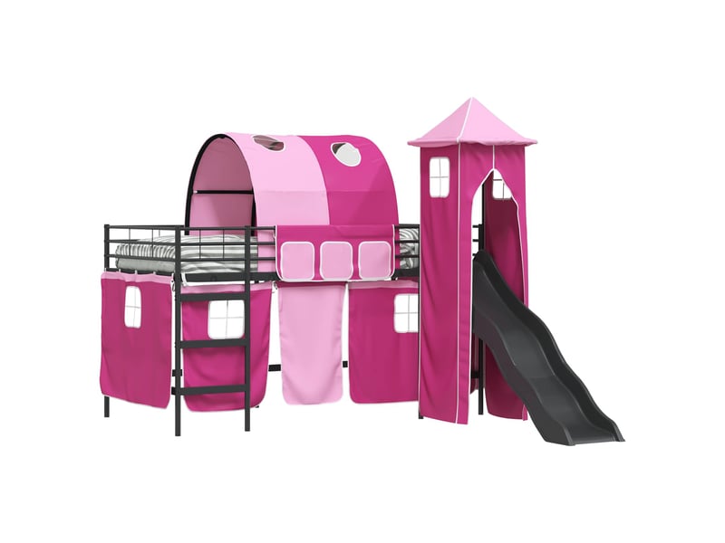  Cadre de lit superposé pour enfants - lit jeune noir et rose 80 x 200 cm  - Conforama A