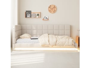 Lit banquette 90x200 cm <strong>MODENVIE</strong>  <strong></strong> coloris beige
