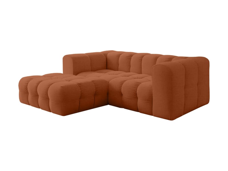  Canapé d'angle gauche miloe mini 3 places en tissu - terracotta MILOE - Conforama A