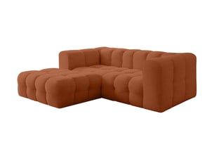 Canapé d'angle gauche fixe LOUNGITUDE MILOE 3 places Tissu Terracotta