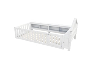 Lit avec rangement 90x200 cm <strong>DZMDIP</strong> <strong></strong> coloris blanc
