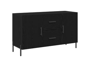Buffet - bahut - meuble de rangement chêne noir 100 x 36 x 60 cm bois d'ingénierie