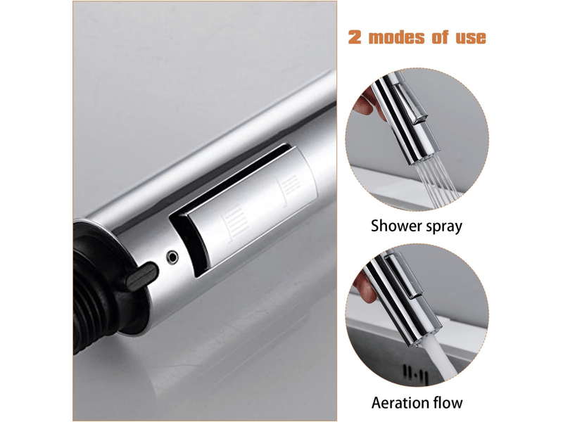  1pcs 2 modes embout robinet cuisine, douchette evier cuisine, rallonge robinet cuisine, brise jet robinet cuisine avec aerateur  - Conforama C
