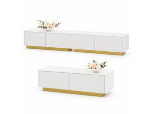 Meuble tv coloris blanc 200 cm OKMYHOME  