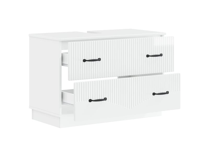  Meuble sous lavabo de salle de bain hoorn blanc brillant cf64903  - Conforama C