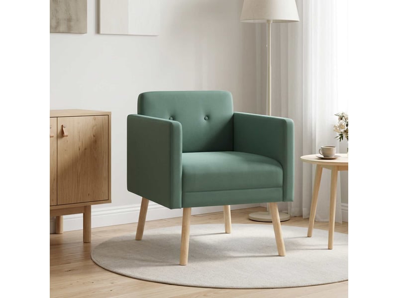 Vidaxl fauteuil d'appoint vert mer velours  - Conforama B
