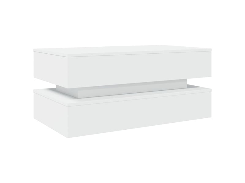  Table basse | table d'appoint salon avec lumières led blanc 90x50x40 cm shl3282  - Conforama C
