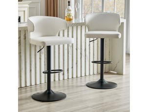 tabouret de bar assise réglable en hauteur <strong>HAUSS SPOLE</strong> - blanc hauteur d'assise 61.5 cm vendu Par paire