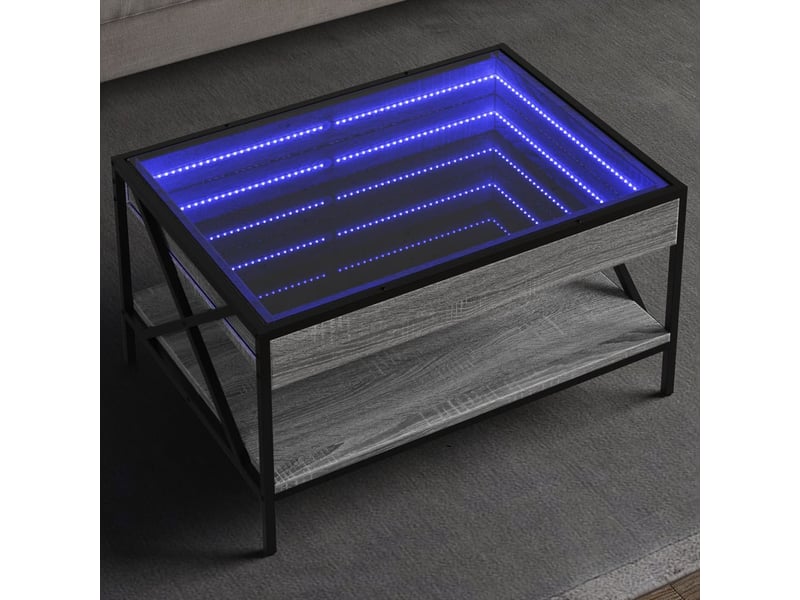  Table basse | table d'appoint salon avec led infini sonoma gris 70x50x38 cm  - Conforama B