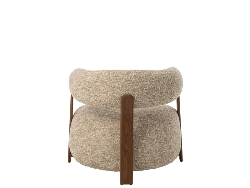  Fauteuil design en tissu thilde 78cm beige  - Conforama D