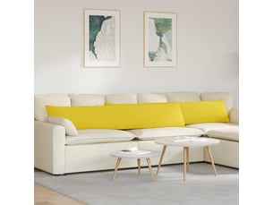 Lot de 2 coussins de canapé, coussins décoratifs tissu jaune clair 200 x 40 cm cf58888