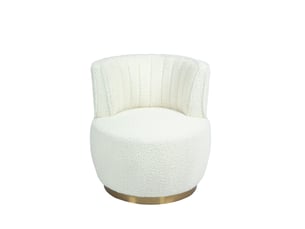 Fauteuil fixe pivotant    Tissu bouclette blanc vendu A l'unité