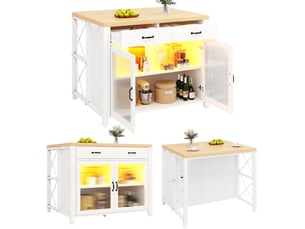 Bar coloris blanc - 100 cm