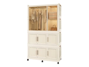 Armoire 9 porte(s) battante <strong>REDOM</strong> <strong></strong> coloris beige largeur 45 cm