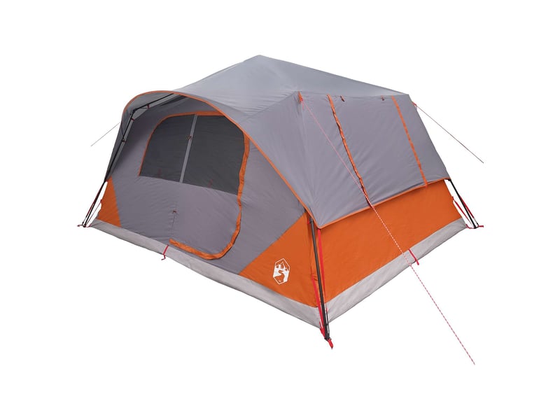  Tente instantanée, tente de camping 10 personne gris et orange polyester et acier  - Conforama C