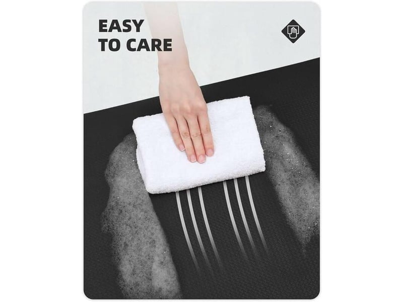  Tapis de cuisine devant l'évier, tapis de couloir en pvc imperméable, tapis à longues bandes antidérapant et résistant à l'huile (43 x 150 cm, noir) (  - Conforama D