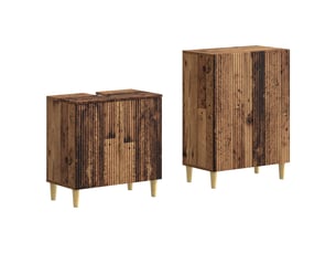 Ensemble de 2 meubles de salle de bain arnhem bois ancien cf63065