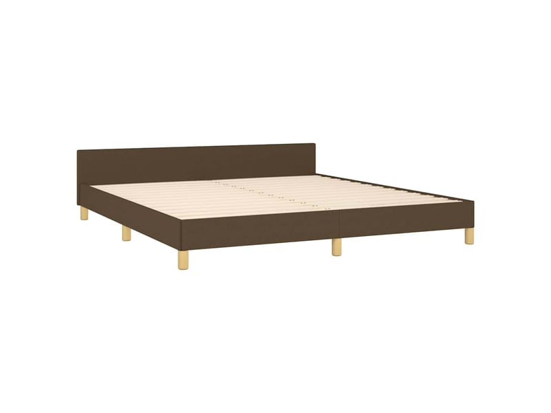 Lit double- lit adulte - cadre de lit sans matelas marron foncé 180x200 cm tissu - Conforama D