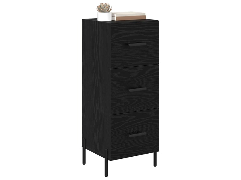  Buffet - bahut - meuble de rangement chêne noir 34 x 34,5 x 90 cm bois d'ingénierie  - Conforama C
