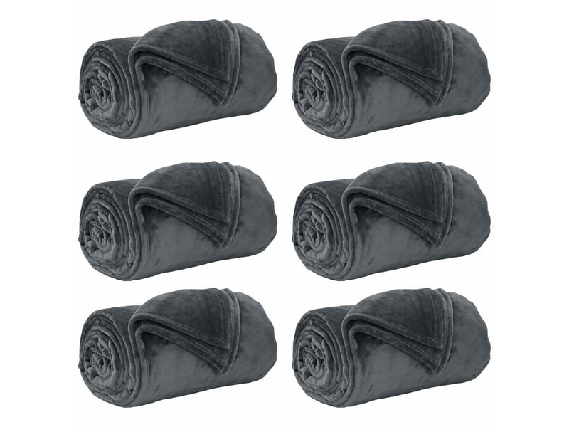  Couverture jetée de canapé 6 pcs gris foncé 220x240 cm 8.24 kg  - Conforama A